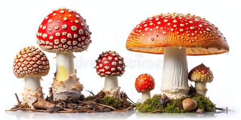 Ilustración de una seta Amanita muscaria y espigas de centeno