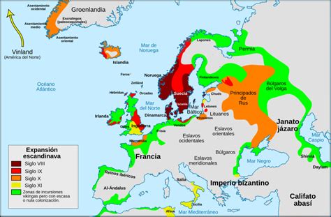 Mapa de Escandinavia durante la Era Vikinga