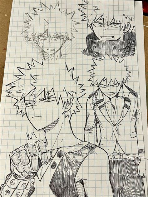 Boceto original de Katsuki Bakugo