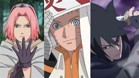 Montagem de personagens icônicos de Naruto