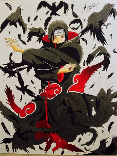 Itachi Uchiha invocando un cuervo