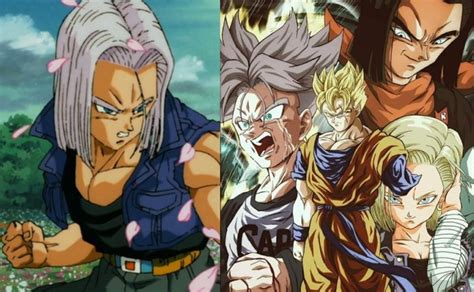Trunks del Futuro enfrentando a los Androides