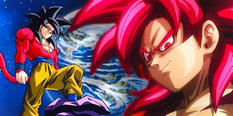 Goku transformándose en Super Saiyan 4