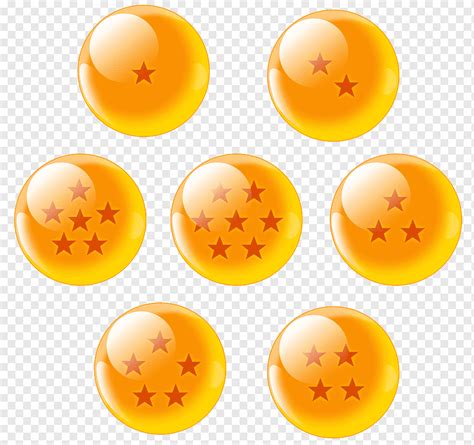 Ilustración de las siete Dragon Balls con estrellas