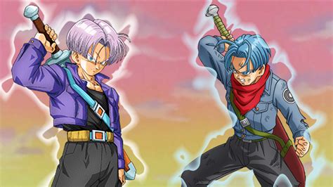 Diseño original de Trunks con cabello azul