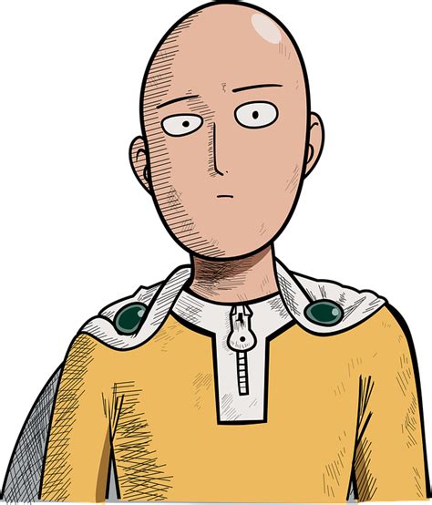 Ilustración fan art de Saitama en un estilo anime