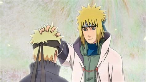 Minato transmitiendo chakra a Naruto