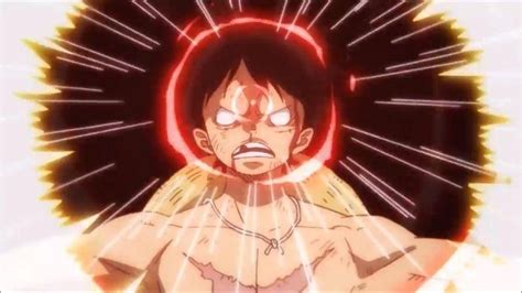 Escena de Luffy usando Haoshoku Haki para noquear a sus oponentes.