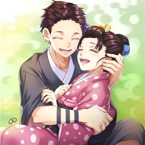 Ilustración de Koyuki y Hakuji en un momento tierno