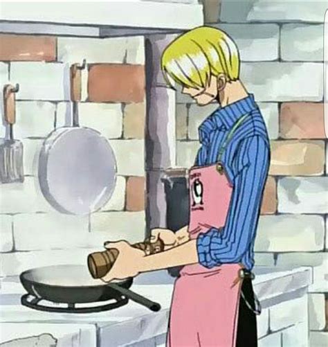 Sanji cocinando con su delantal