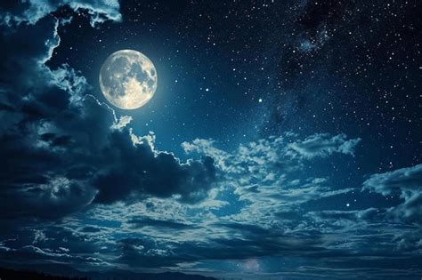Luna brillante en el cielo nocturno