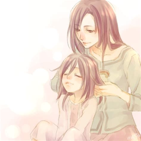 Madre de Mikasa enseñándole a bordar