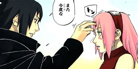 Sasuke besando a Sakura para calmarla