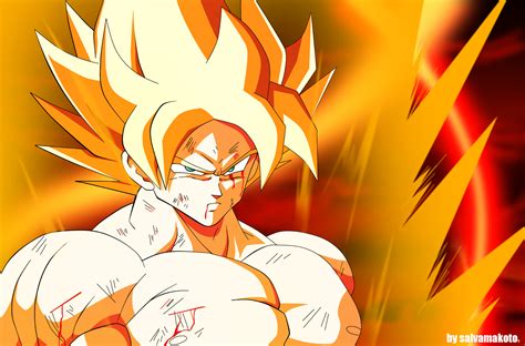 Goku en su forma base y transformado en Super Saiyan de Primer Grado