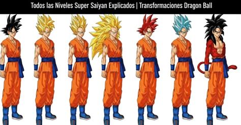 Comparativa de las diferentes transformaciones Super Saiyan