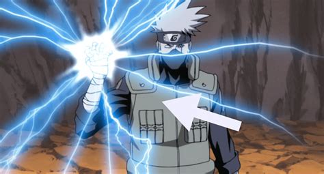 Kakashi utilizando el Elemento Rayo: Raikiri
