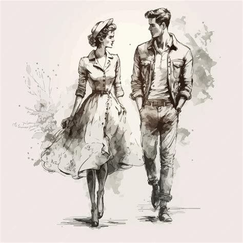 Ilustración de pareja masculina en estilo Yaoi en blanco y negro