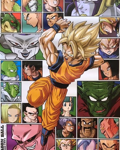 Ilustración de varios personajes de Dragon Ball creados por diferentes artistas
