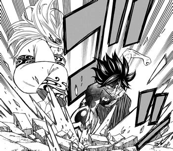 Hakune congelando a Natsu, Gray y Happy con su magia