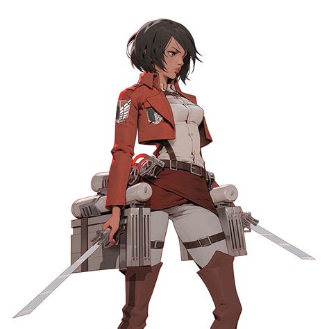 Ilustración de Mikasa Ackerman en un mundo sin titanes
