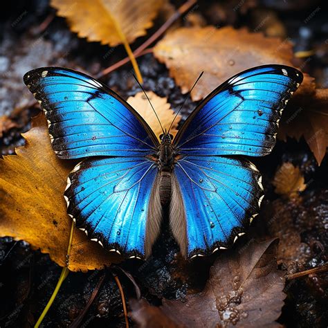 Ilustración de una mariposa Morfo Azul con sus alas abiertas.
