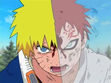 Naruto y Gaara en batalla