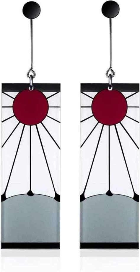 Pendientes de Tanjiro Kamado con el símbolo del sol