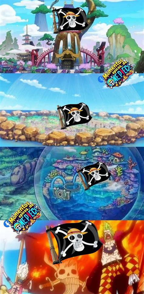 Luffy declarando la Isla Gyojin como su territorio