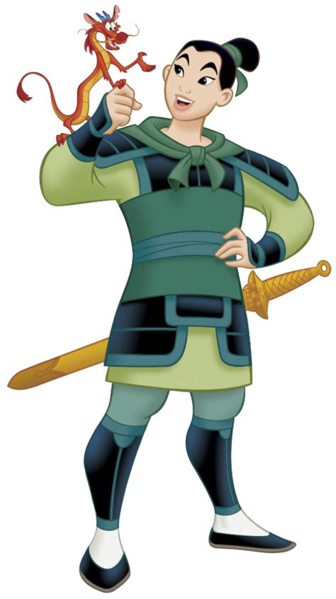 Personaje masculino de Mulan en armadura