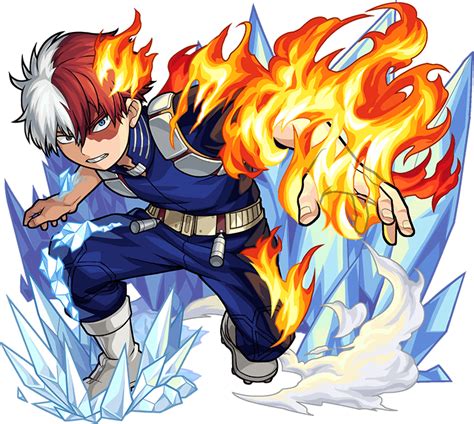 Ilustración de Shoto Todoroki con sus dos poderes