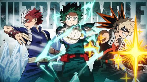 Grupo de cosplayers de My Hero Academia en una convención