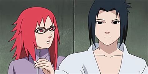Ilustración de Karin y Sasuke
