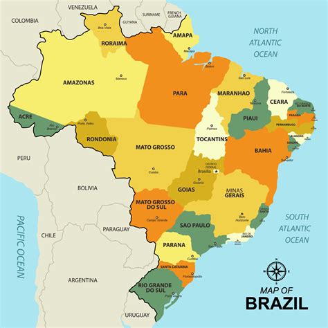Mapa de Brasil con la distribución de óbitos por COVID-19 por estado