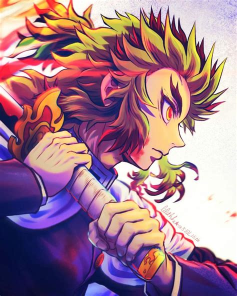 Ilustración de Rengoku Kyojuro enseñando historia