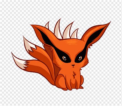 Ilustración de Naruto como un zorro joven de nueve colas