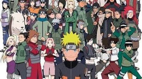 Ilustración de varios personajes de Naruto en pose de combate