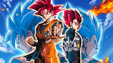 Portada de Super Saiyan God Goku y Super Saiyan Broly en Dokkan Battle