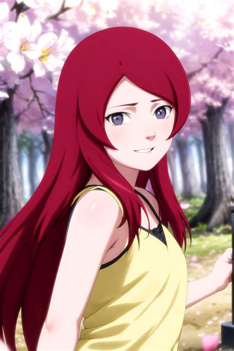 Kushina Uzumaki de joven con su característico cabello rojo