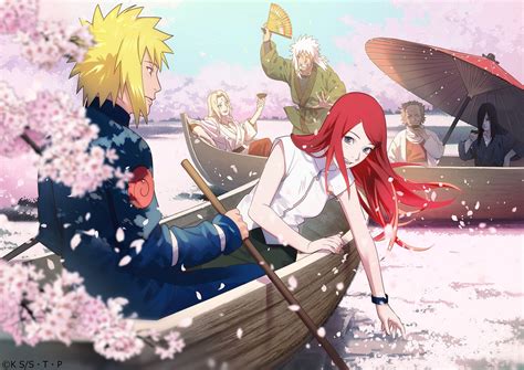 Minato Namikaze protegiendo a Kushina Uzumaki