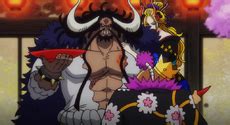 Kaidou y Orochi bebiendo juntos