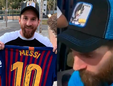 Lionel Messi con gorra de Vegeta