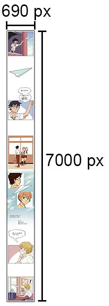 Ejemplo de desplazamiento vertical de un webtoon