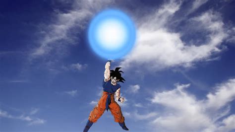 Goku lanzando la Genkidama contra Jiren