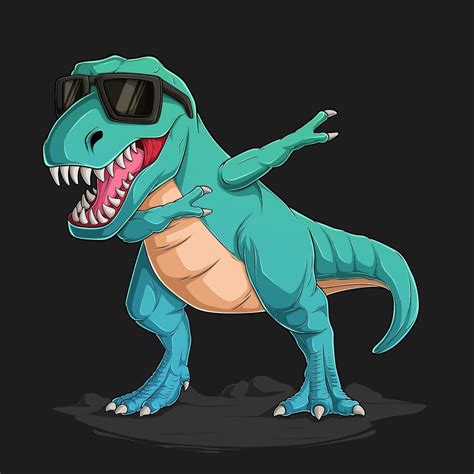 Dinosaurio con gafas de sol bailando