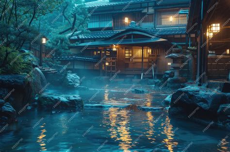 Baños al aire libre de Kurama Onsen con vistas a las montañas