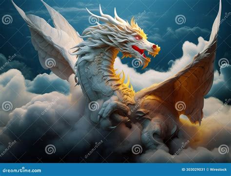 Ilustración de un dragón majestuoso