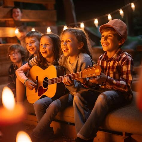 Chicos tocando guitarra y cantando