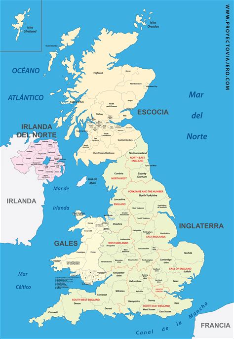Mapa del Reino de Britannia y sus regiones