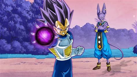 Ilustración de Bills enseñando el Hakai a Vegeta