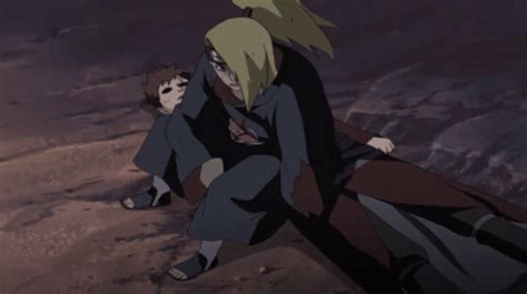 Gaara luchando contra Deidara en el aire